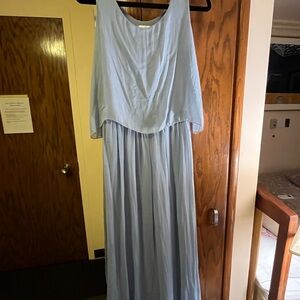 Elegant Light Blue Maxi Dress